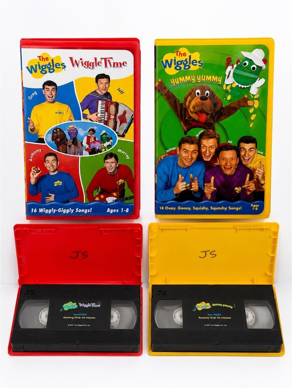 The Wiggles Wiggle Time & Yummy Yummy VHS Lot of 2 Clamshell Videos